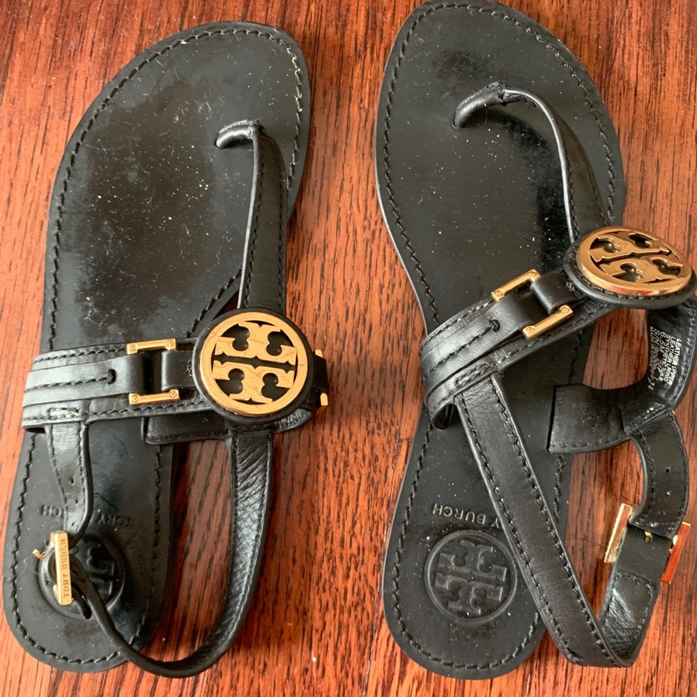 Tory Burch Bryce black leather sandals